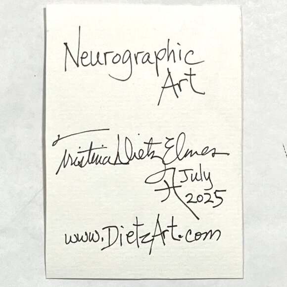 ACEO Original Neurographic Art Watercolor Mixed Media Artist Card ATC - Picture 3 of 3